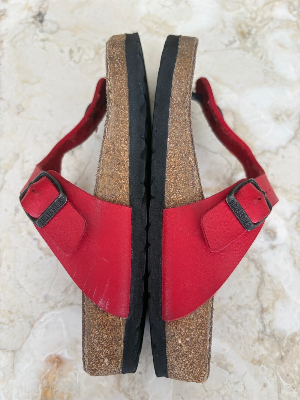 Birkenstock Gizeh Birko-Flor Red Sandals - Picture 10 of 15